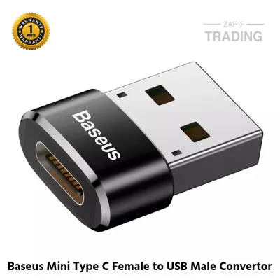 Baseus Mini Type C Female to USB Male Adapter Converter High Quality Fast Data and Charging Connector
